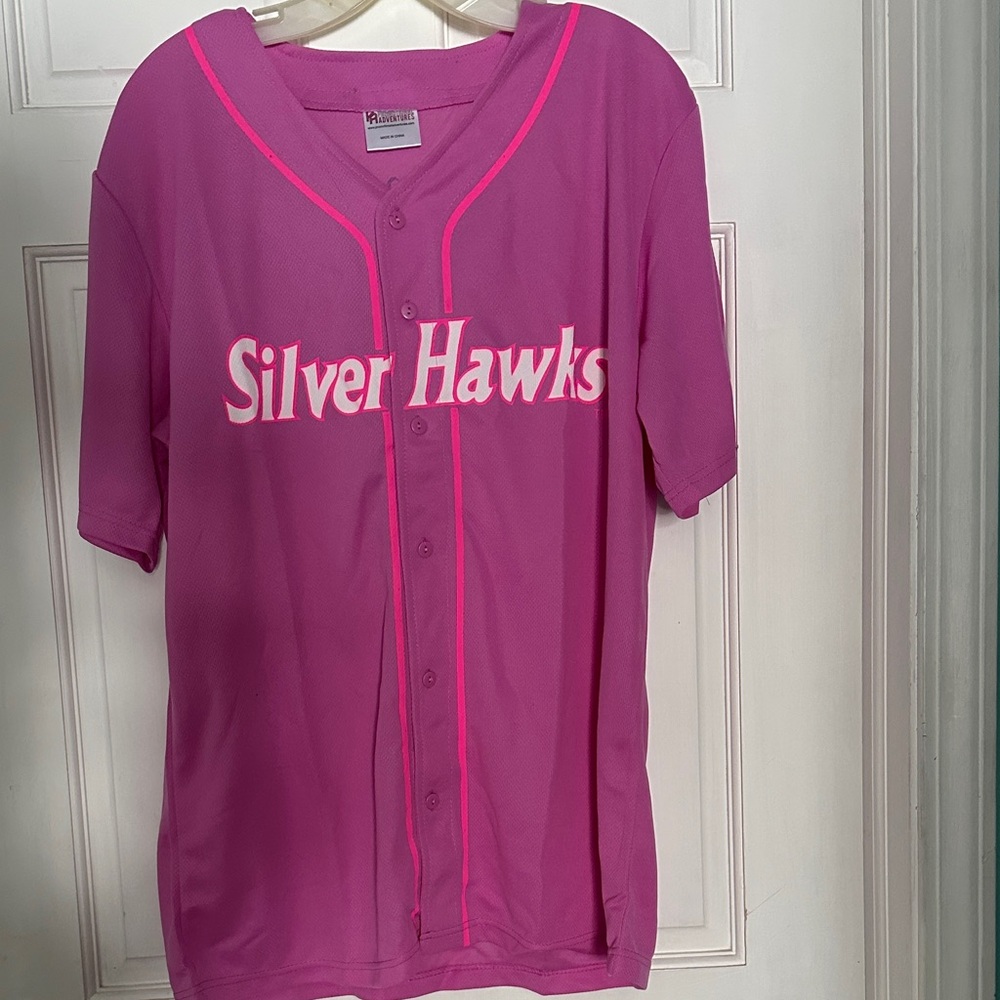 Silver Hawks Pink Baseball Jersey